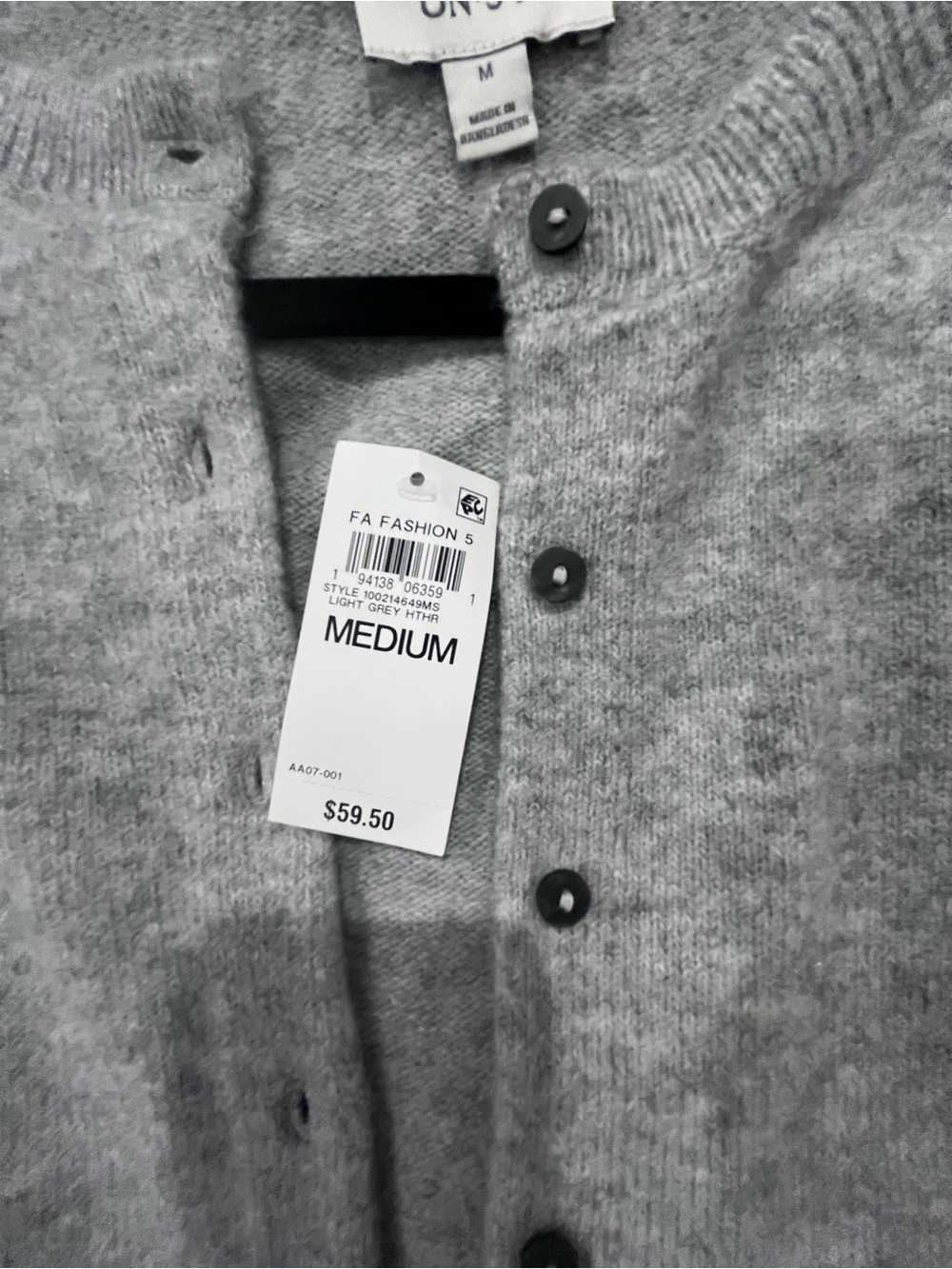 On 34th Macys Light Gray Button-Front Cardigan Jacket - Medium short sleeve - Picture 3 of 3